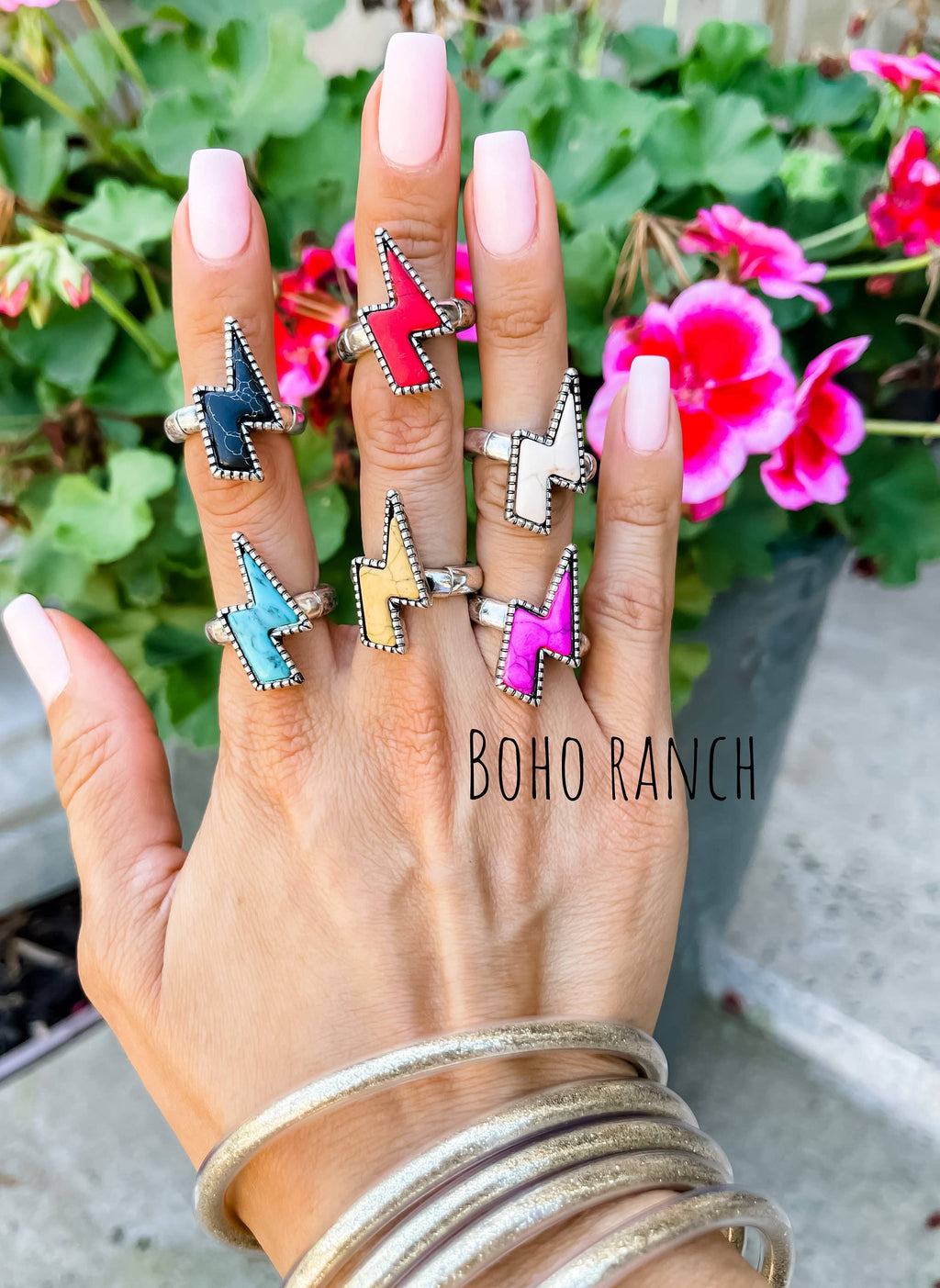 Western Lightning Bolt Thunder -  Ring