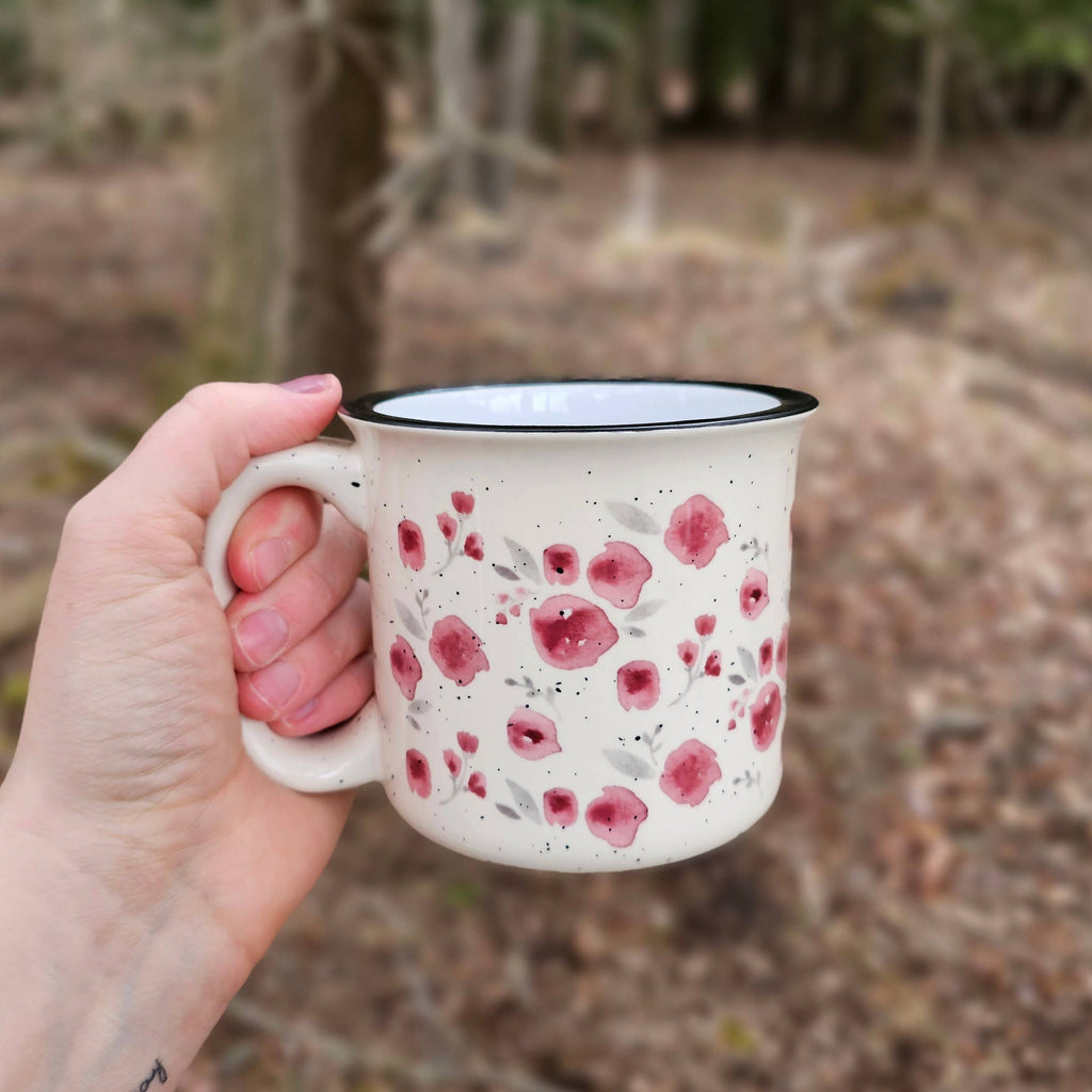 Pink Watercolor Floral Mug