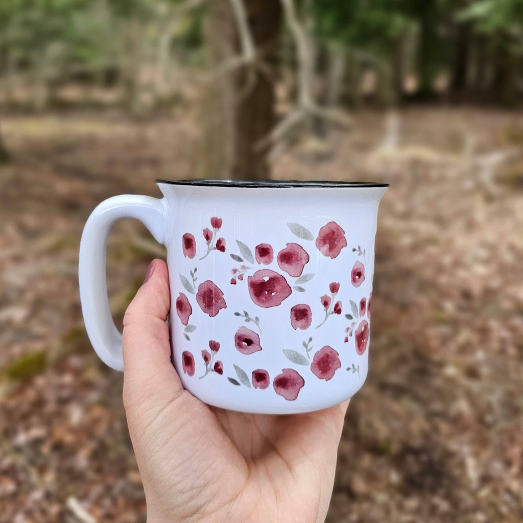 Pink Watercolor Floral Mug
