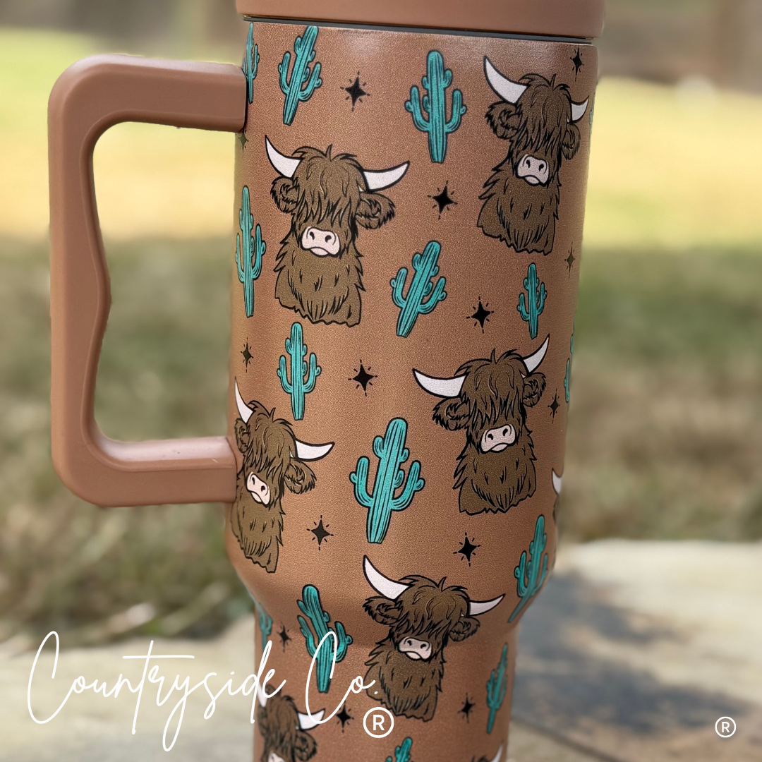 Highland Cow 40oz Insulated Tumbler Cup