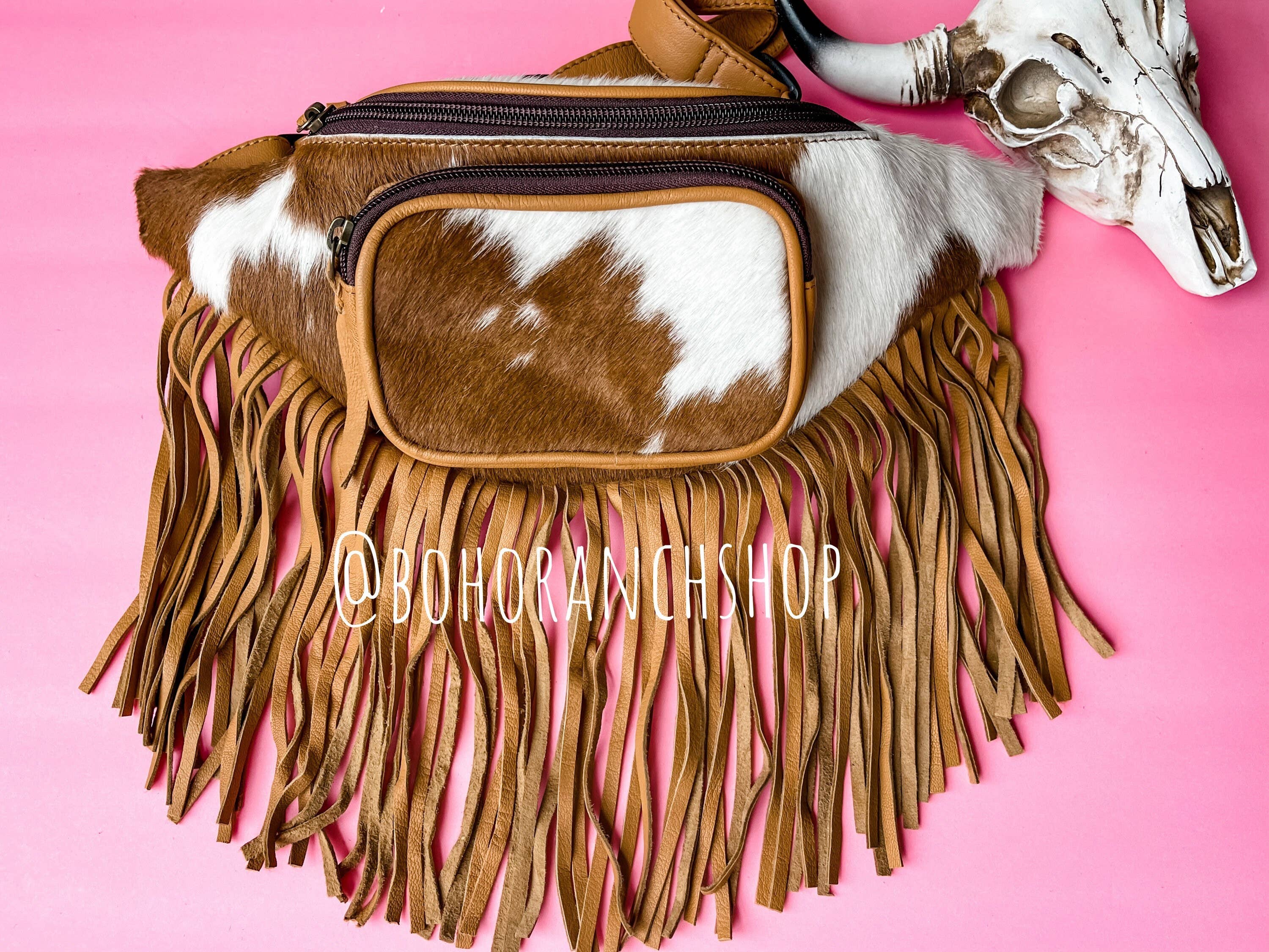 Western Hairon Cowhide Fanny Pack - bum sling bag