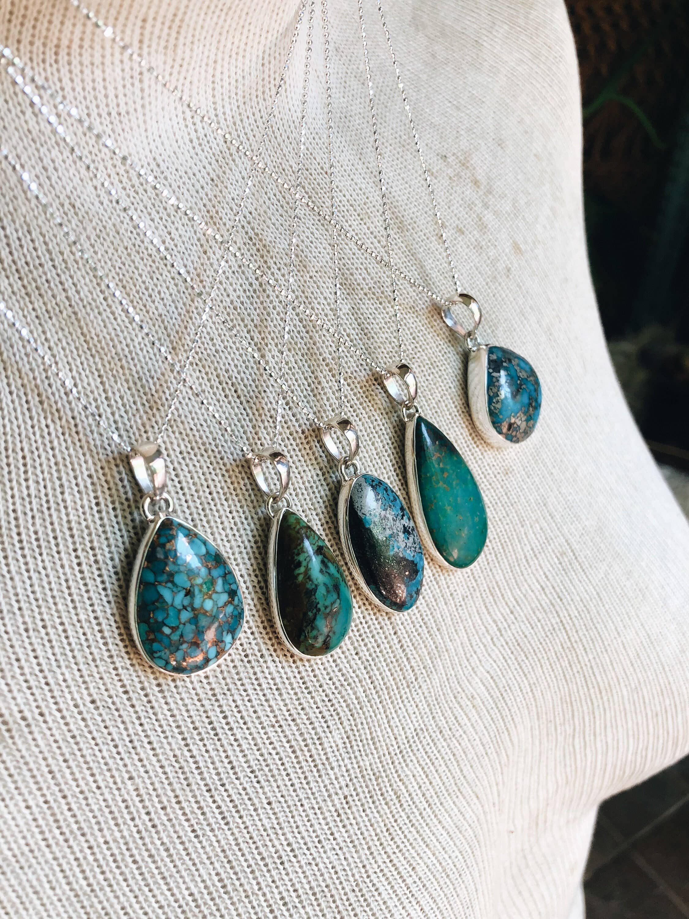 Turquoise Sterling Silver Celtic Pendant Necklace