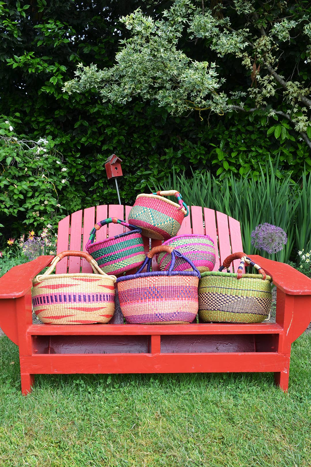 Ghanaian Bolga Farmer's Market Shopper Basket - Assorted