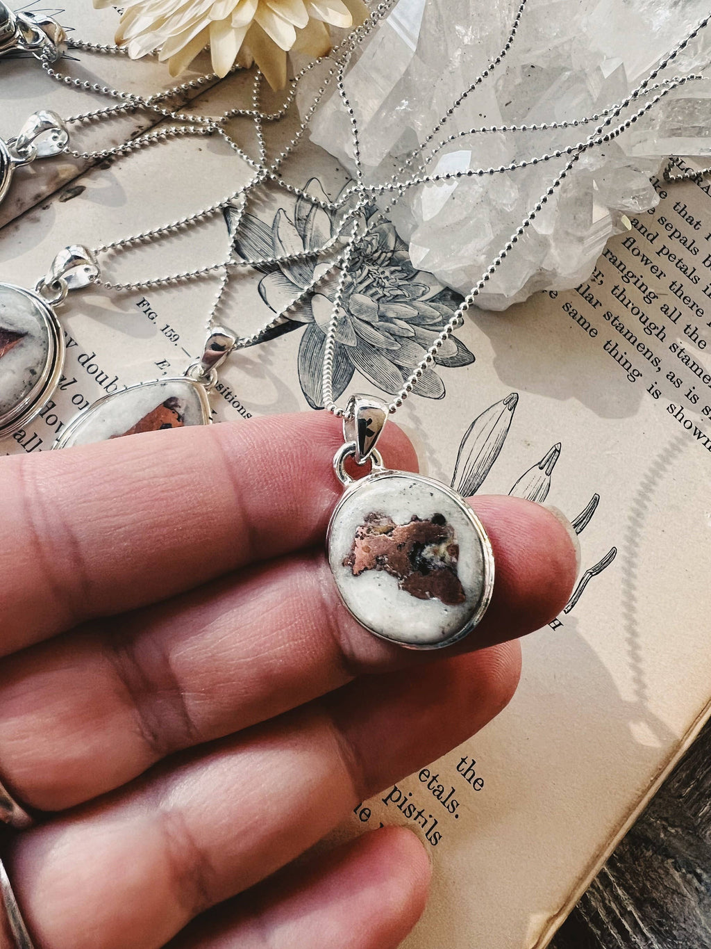 Copper Dolomite Sterling Silver Grounding Pendant Necklace