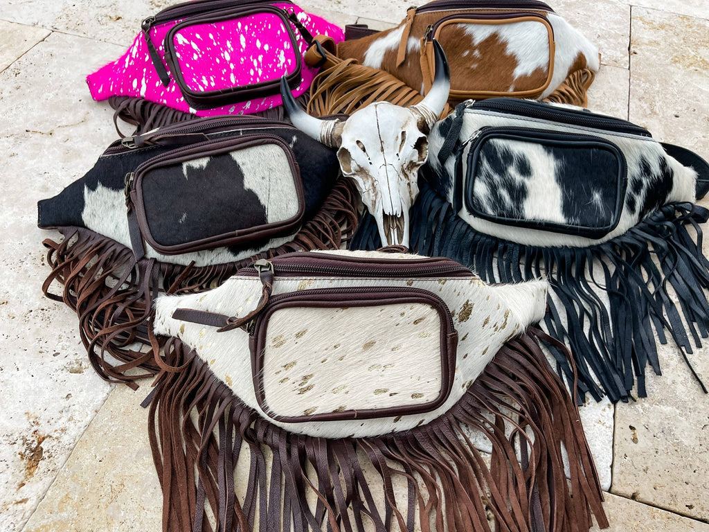Western Hairon Cowhide Fanny Pack - bum sling bag