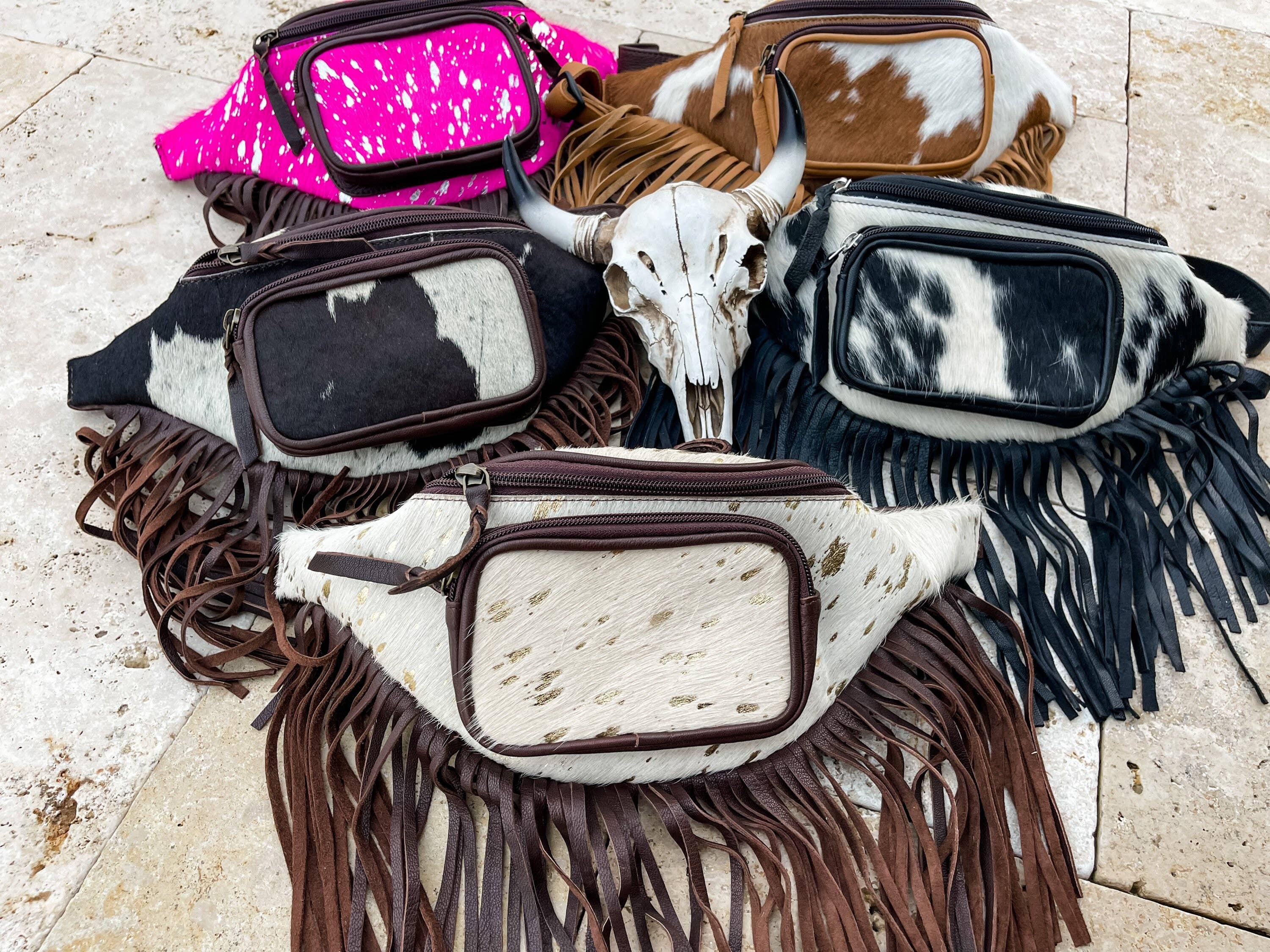 Western Hairon Cowhide Fanny Pack - bum sling bag