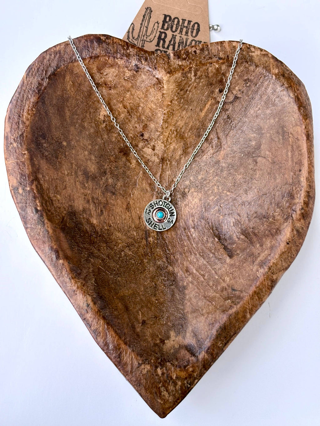 Western Sh&tg&n Shell Turquoise Stone Pendant Necklace
