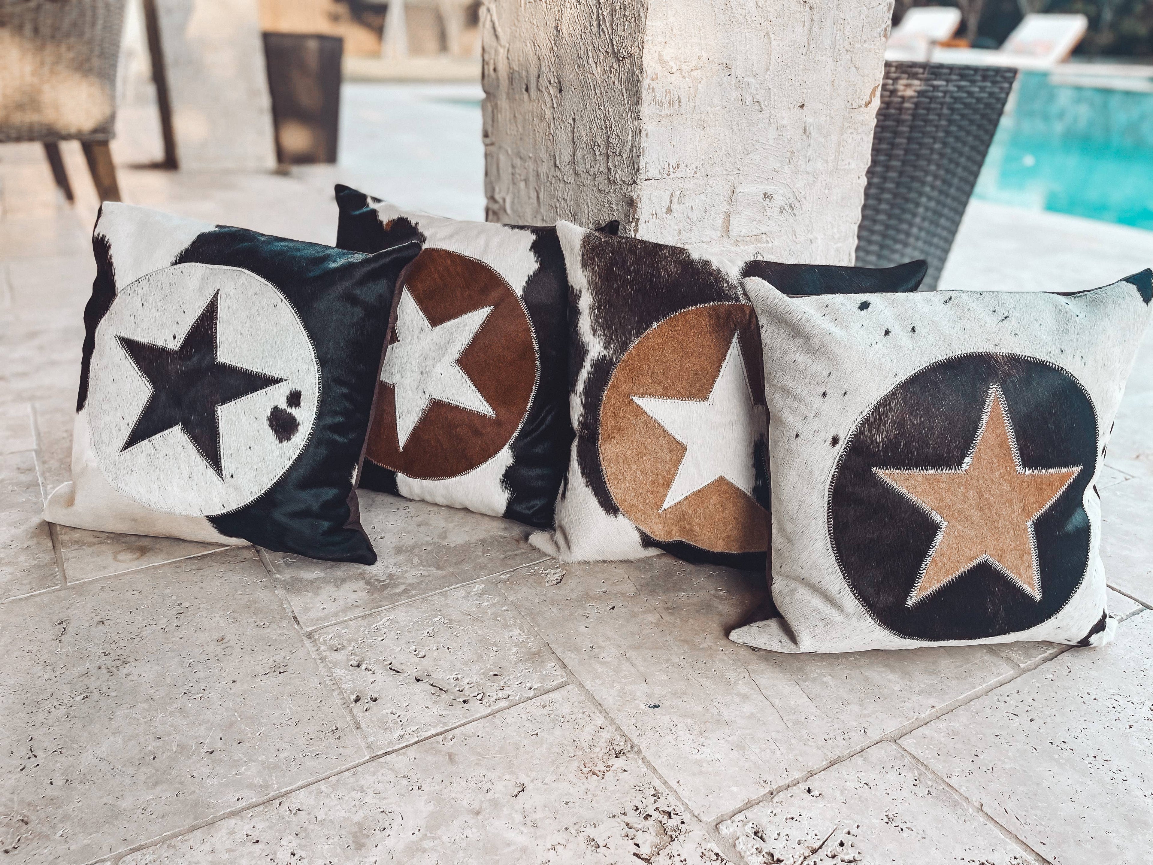 Western Star Cowhide Pillow Cover