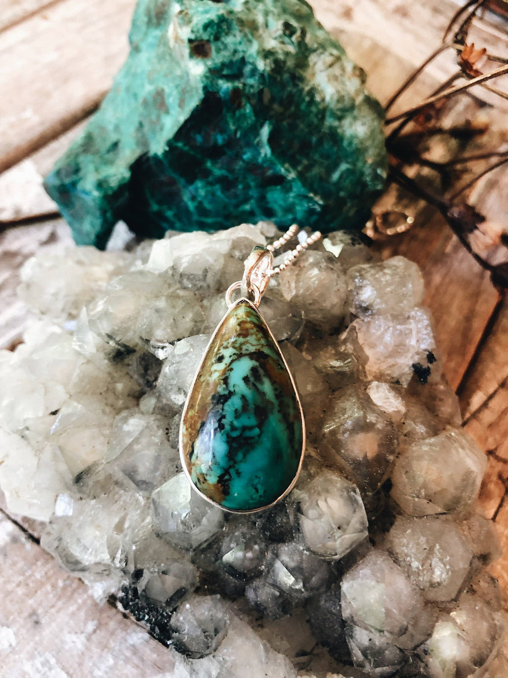 Turquoise Sterling Silver Celtic Pendant Necklace